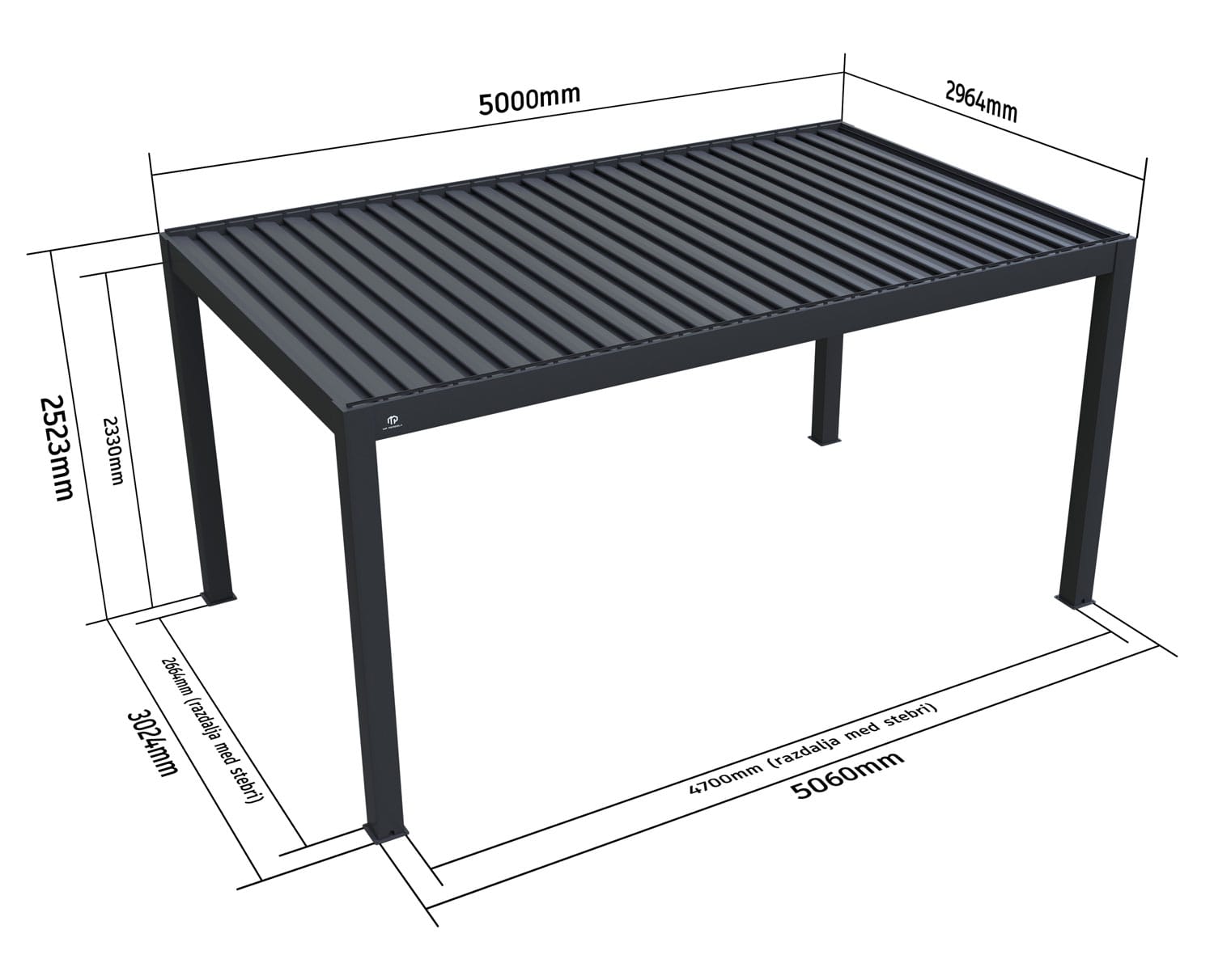 MP pergola bioklimatska pergola 3x5m