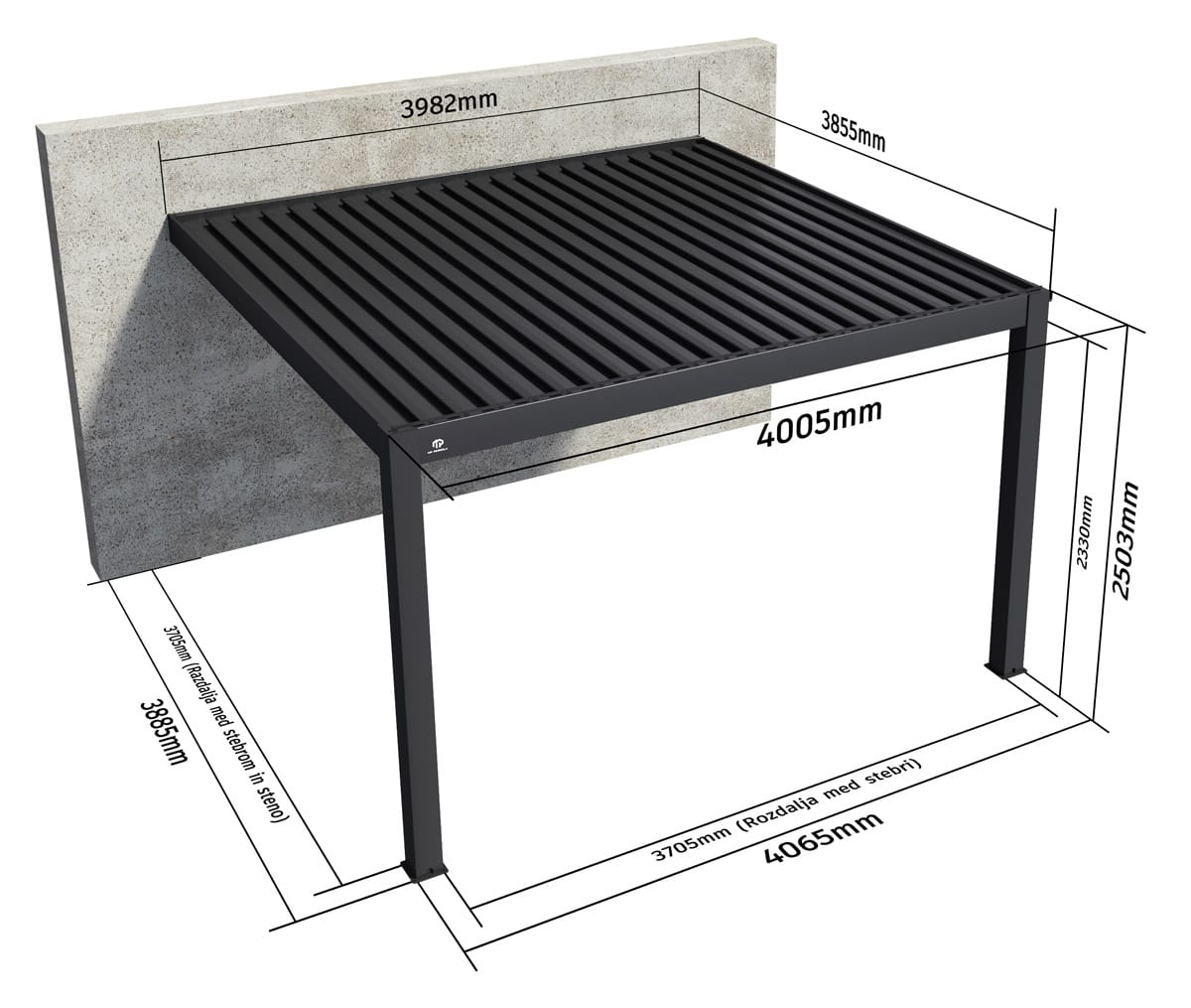mp-pergola-bioklimatska-pergola-4x4-zidna MP pergola stenska bioklimatska pergola 4x4m