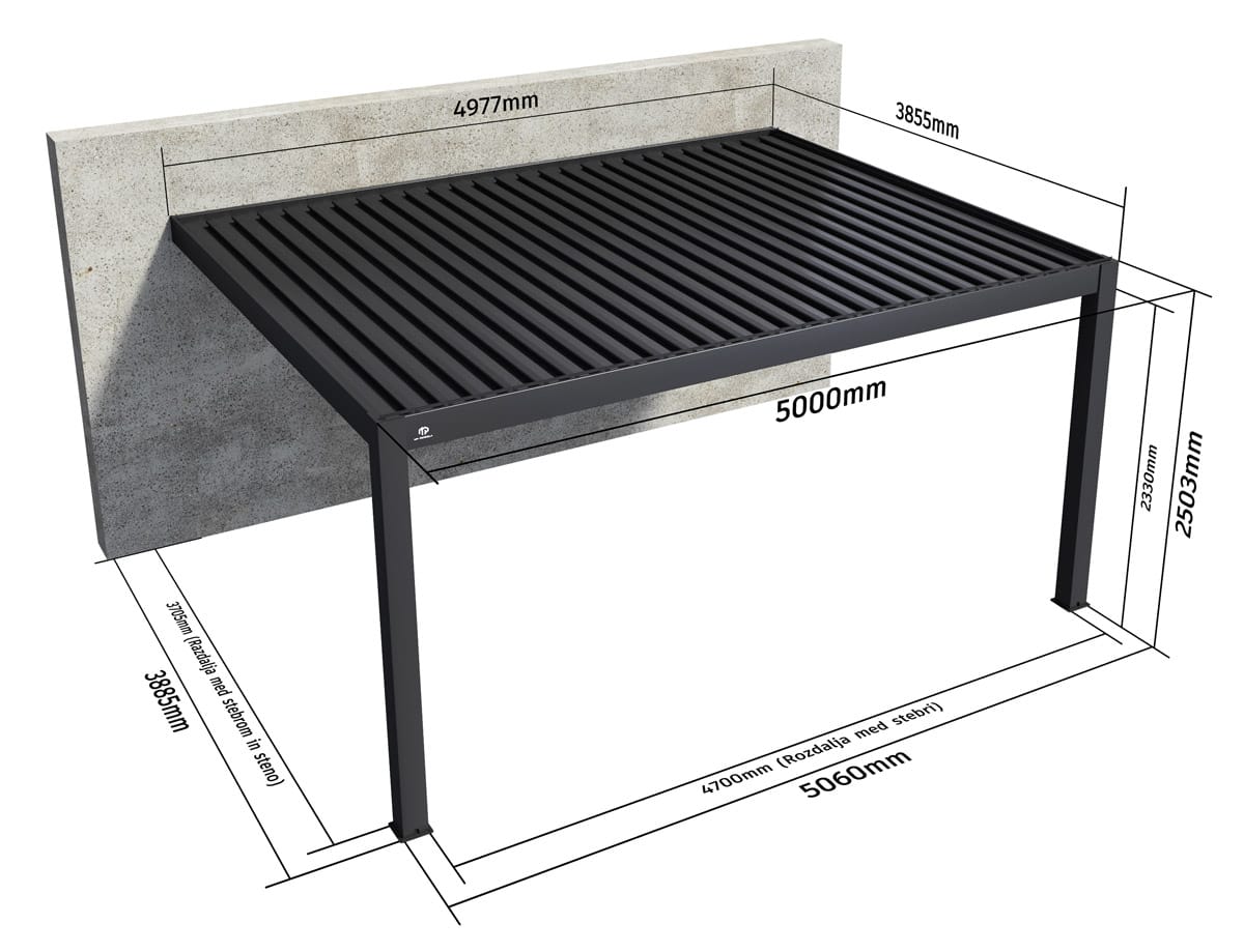 mp-pergola-bioklimatska-pergola-4x5-zidna MP pergola stenska bioklimatska pergola 4x5m